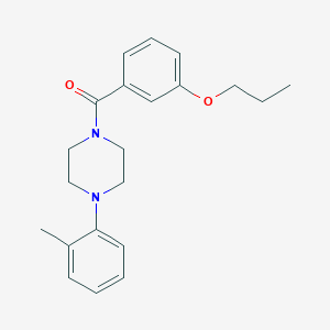 molecular formula C21H26N2O2 B4559623 [4-(2-METHYLPHENYL)PIPERAZINO](3-PROPOXYPHENYL)METHANONE 