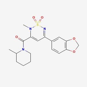 5-(1,3-benzodioxol-5-yl)-2-methyl-3-[(2-methyl-1-piperidinyl)carbonyl]-2H-1,2,6-thiadiazine 1,1-dioxide