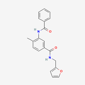 molecular formula C20H18N2O3 B4559644 3-BENZAMIDO-N-[(FURAN-2-YL)METHYL]-4-METHYLBENZAMIDE 