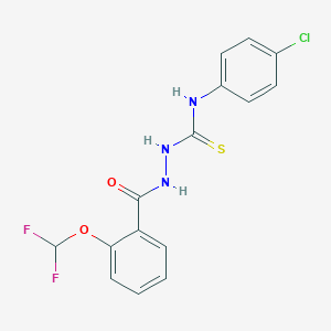 N-(4-chlorophenyl)-2-[2-(difluoromethoxy)benzoyl]hydrazinecarbothioamide