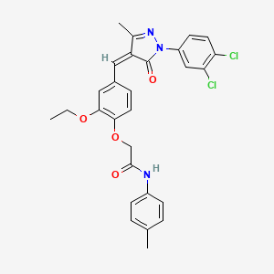 2-(4-{(Z)-[1-(3,4-dichlorophenyl)-3-methyl-5-oxo-1,5-dihydro-4H-pyrazol-4-ylidene]methyl}-2-ethoxyphenoxy)-N-(4-methylphenyl)acetamide