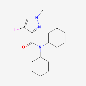 molecular formula C17H26IN3O B4559688 N,N-dicyclohexyl-4-iodo-1-methyl-1H-pyrazole-3-carboxamide 