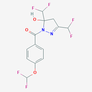 molecular formula C13H10F6N2O3 B455969 1-[4-(difluoromethoxy)benzoyl]-3,5-bis(difluoromethyl)-4,5-dihydro-1H-pyrazol-5-ol 