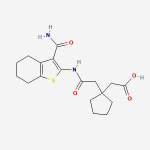 [1-(2-{[3-(aminocarbonyl)-4,5,6,7-tetrahydro-1-benzothien-2-yl]amino}-2-oxoethyl)cyclopentyl]acetic acid