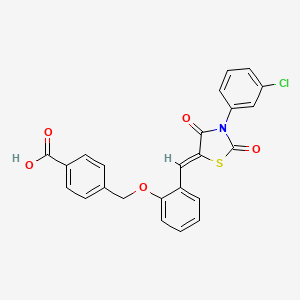 4-[(2-{[3-(3-chlorophenyl)-2,4-dioxo-1,3-thiazolidin-5-ylidene]methyl}phenoxy)methyl]benzoic acid