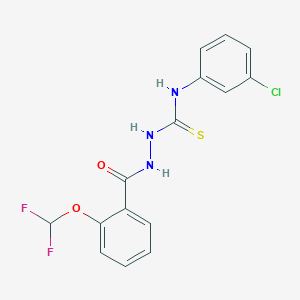 molecular formula C15H12ClF2N3O2S B455975 N-(3-chlorophenyl)-2-[2-(difluoromethoxy)benzoyl]hydrazinecarbothioamide 