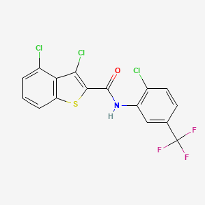 3,4-dichloro-N-[2-chloro-5-(trifluoromethyl)phenyl]-1-benzothiophene-2-carboxamide