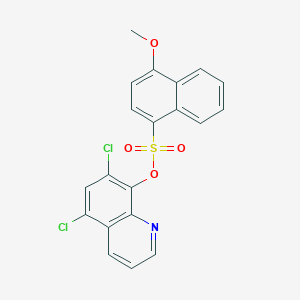 molecular formula C20H13Cl2NO4S B4559771 5,7-Dichloro-8-quinolyl 4-methoxynaphthalenesulfonate 