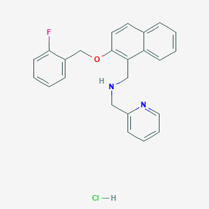 N-[[2-[(2-fluorophenyl)methoxy]naphthalen-1-yl]methyl]-1-pyridin-2-ylmethanamine;hydrochloride