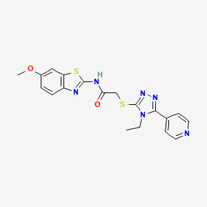 2-{[4-ethyl-5-(pyridin-4-yl)-4H-1,2,4-triazol-3-yl]sulfanyl}-N-(6-methoxy-1,3-benzothiazol-2-yl)acetamide