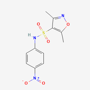 molecular formula C11H11N3O5S B4559814 3,5-dimethyl-N-(4-nitrophenyl)-4-isoxazolesulfonamide 