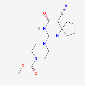 Ethyl 4-(10-cyano-9-oxo-6,8-diazaspiro[4.5]dec-7-en-7-yl)piperazine-1-carboxylate