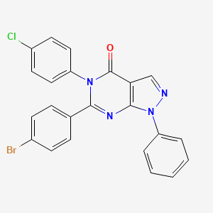 6-(4-bromophenyl)-5-(4-chlorophenyl)-1-phenyl-1,5-dihydro-4H-pyrazolo[3,4-d]pyrimidin-4-one