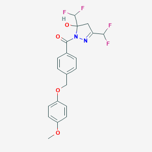 3,5-bis(difluoromethyl)-1-{4-[(4-methoxyphenoxy)methyl]benzoyl}-4,5-dihydro-1H-pyrazol-5-ol
