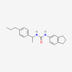 molecular formula C21H26N2O B4559883 N-(2,3-dihydro-1H-inden-5-yl)-N'-[1-(4-propylphenyl)ethyl]urea 