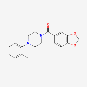 molecular formula C19H20N2O3 B4559891 1,3-Benzodioxol-5-yl-[4-(2-methylphenyl)piperazin-1-yl]methanone 