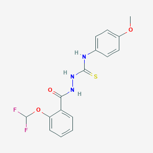 molecular formula C16H15F2N3O3S B455990 2-[2-(difluoromethoxy)benzoyl]-N-(4-methoxyphenyl)hydrazinecarbothioamide 