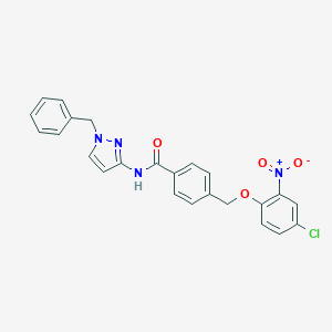 molecular formula C24H19ClN4O4 B455991 N-(1-benzyl-1H-pyrazol-3-yl)-4-({4-chloro-2-nitrophenoxy}methyl)benzamide 