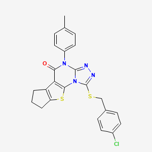 1-[(4-chlorobenzyl)thio]-4-(4-methylphenyl)-7,8-dihydro-6H-cyclopenta[4,5]thieno[3,2-e][1,2,4]triazolo[4,3-a]pyrimidin-5(4H)-one