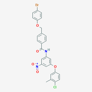 4-[(4-bromophenoxy)methyl]-N-[3-(4-chloro-3-methylphenoxy)-5-nitrophenyl]benzamide