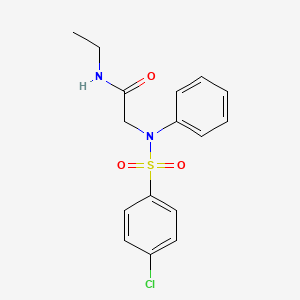 molecular formula C16H17ClN2O3S B4559938 N~2~-[(4-chlorophenyl)sulfonyl]-N~1~-ethyl-N~2~-phenylglycinamide 