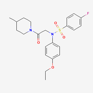 N-(4-ethoxyphenyl)-4-fluoro-N-[2-(4-methyl-1-piperidinyl)-2-oxoethyl]benzenesulfonamide