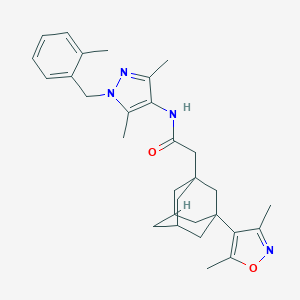 molecular formula C30H38N4O2 B455995 2-[3-(3,5-dimethyl-4-isoxazolyl)-1-adamantyl]-N-[3,5-dimethyl-1-(2-methylbenzyl)-1H-pyrazol-4-yl]acetamide 