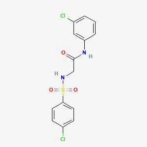 molecular formula C14H12Cl2N2O3S B4559969 N-(3-chlorophenyl)-2-[(4-chlorophenyl)sulfonylamino]acetamide 