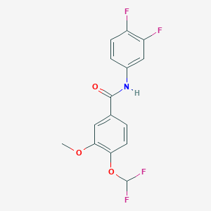 molecular formula C15H11F4NO3 B455999 4-(difluoromethoxy)-N-(3,4-difluorophenyl)-3-methoxybenzamide 