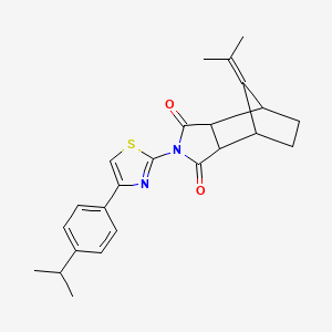 8-(propan-2-ylidene)-2-{4-[4-(propan-2-yl)phenyl]-1,3-thiazol-2-yl}hexahydro-1H-4,7-methanoisoindole-1,3(2H)-dione