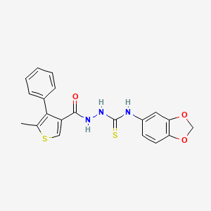 N-1,3-benzodioxol-5-yl-2-[(5-methyl-4-phenyl-3-thienyl)carbonyl]hydrazinecarbothioamide