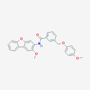 molecular formula C28H23NO5 B456002 N-(2-methoxydibenzo[b,d]furan-3-yl)-3-[(4-methoxyphenoxy)methyl]benzamide 