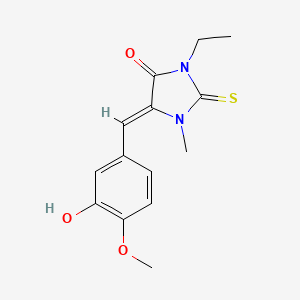 molecular formula C14H16N2O3S B4560034 3-ethyl-5-(3-hydroxy-4-methoxybenzylidene)-1-methyl-2-thioxo-4-imidazolidinone 