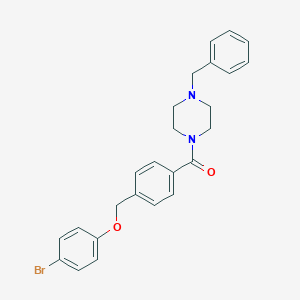 molecular formula C25H25BrN2O2 B456005 (4-Benzylpiperazin-1-yl){4-[(4-bromophenoxy)methyl]phenyl}methanone 