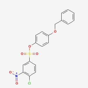 molecular formula C19H14ClNO6S B4560058 4-(benzyloxy)phenyl 4-chloro-3-nitrobenzenesulfonate 