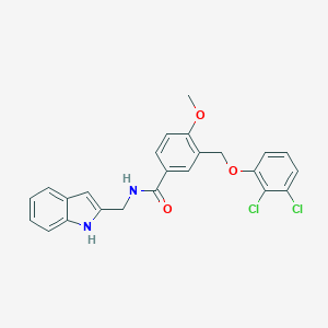 molecular formula C24H20Cl2N2O3 B456007 3-[(2,3-dichlorophenoxy)methyl]-N-(1H-indol-2-ylmethyl)-4-methoxybenzamide 