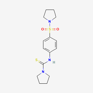 molecular formula C15H21N3O2S2 B4560072 N-[4-(1-pyrrolidinylsulfonyl)phenyl]-1-pyrrolidinecarbothioamide 