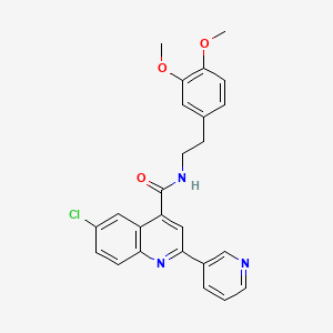 6-chloro-N-[2-(3,4-dimethoxyphenyl)ethyl]-2-(pyridin-3-yl)quinoline-4-carboxamide