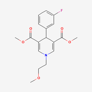 dimethyl 4-(3-fluorophenyl)-1-(2-methoxyethyl)-1,4-dihydro-3,5-pyridinedicarboxylate