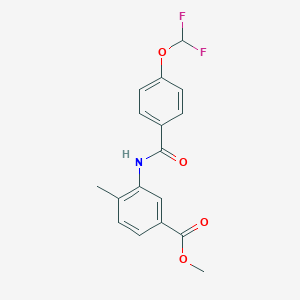 molecular formula C17H15F2NO4 B456013 Methyl 3-{[4-(difluoromethoxy)benzoyl]amino}-4-methylbenzoate CAS No. 723253-00-7