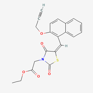 ethyl [(5E)-2,4-dioxo-5-{[2-(prop-2-yn-1-yloxy)naphthalen-1-yl]methylidene}-1,3-thiazolidin-3-yl]acetate