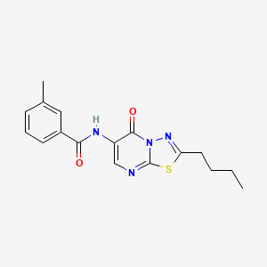 molecular formula C17H18N4O2S B4560138 N-(2-butyl-5-oxo-5H-[1,3,4]thiadiazolo[3,2-a]pyrimidin-6-yl)-3-methylbenzamide 