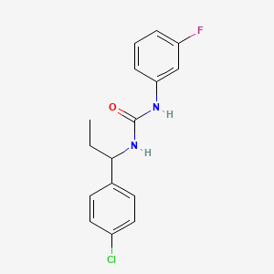 molecular formula C16H16ClFN2O B4560170 1-[1-(4-Chlorophenyl)propyl]-3-(3-fluorophenyl)urea 