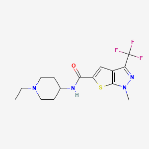 N-(1-ETHYL-4-PIPERIDYL)-1-METHYL-3-(TRIFLUOROMETHYL)-1H-THIENO[2,3-C]PYRAZOLE-5-CARBOXAMIDE