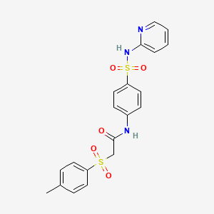 2-[(4-methylphenyl)sulfonyl]-N-[4-(pyridin-2-ylsulfamoyl)phenyl]acetamide