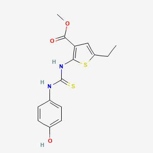 methyl 5-ethyl-2-({[(4-hydroxyphenyl)amino]carbonothioyl}amino)-3-thiophenecarboxylate