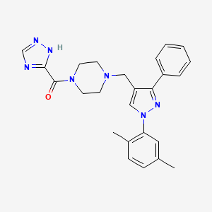 1-{[1-(2,5-dimethylphenyl)-3-phenyl-1H-pyrazol-4-yl]methyl}-4-(1H-1,2,4-triazol-3-ylcarbonyl)piperazine