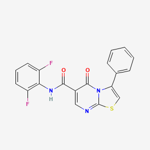 molecular formula C19H11F2N3O2S B4560269 N-(2,6-difluorophenyl)-5-oxo-3-phenyl-5H-[1,3]thiazolo[3,2-a]pyrimidine-6-carboxamide 