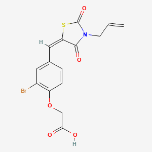 (2-bromo-4-{(E)-[2,4-dioxo-3-(prop-2-en-1-yl)-1,3-thiazolidin-5-ylidene]methyl}phenoxy)acetic acid