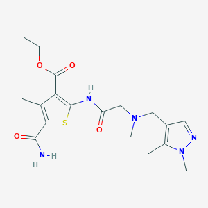 ethyl 5-(aminocarbonyl)-2-({N-[(1,5-dimethyl-1H-pyrazol-4-yl)methyl]-N-methylglycyl}amino)-4-methyl-3-thiophenecarboxylate